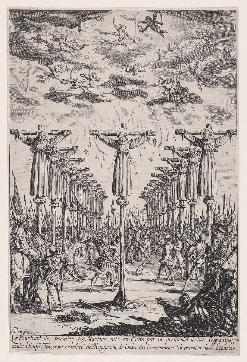 Les Martyrs du Japon (The Martyrs of Japan), Jacques Callot (French, Nancy 1592–1635 Nancy), Etching; first state of two (Lieure) 