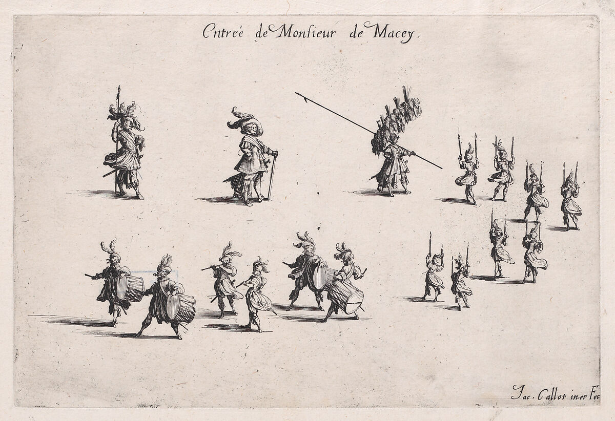 Entrée de M. de Macey (Entrance of Monsieur de Macey), from "Le Combat a la Barrière", Jacques Callot (French, Nancy 1592–1635 Nancy), Etching 