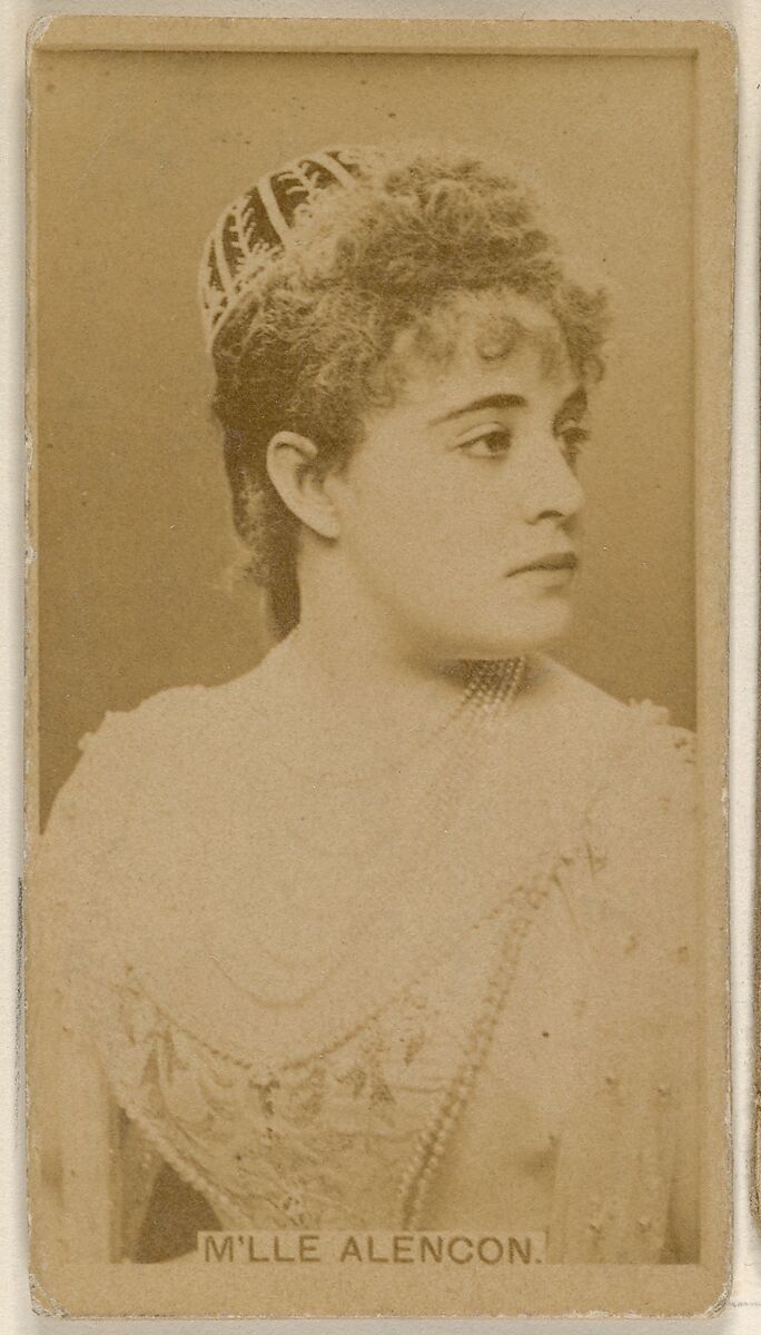 M'lle Alencon, from the Actors and Actresses series (N45, Type 8) for Virginia Brights Cigarettes, Issued by Allen &amp; Ginter (American, Richmond, Virginia), Albumen photograph 