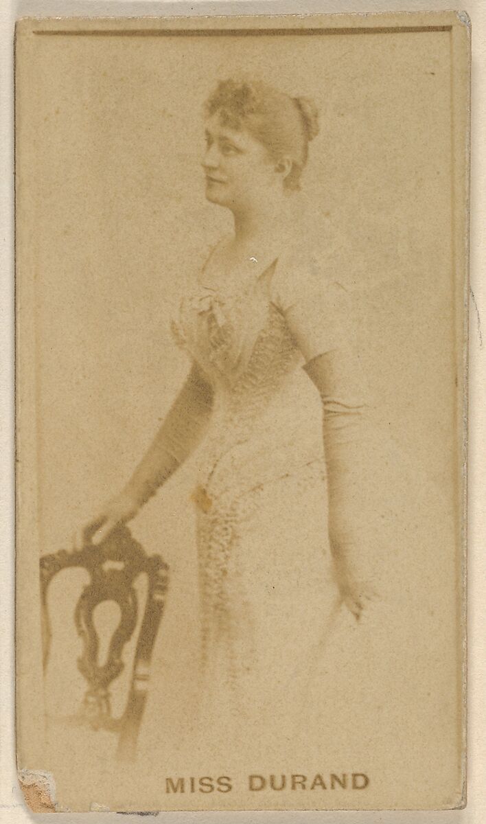 Miss Durand, from the Actors and Actresses series (N45, Type 8) for Virginia Brights Cigarettes, Issued by Allen &amp; Ginter (American, Richmond, Virginia), Albumen photograph 
