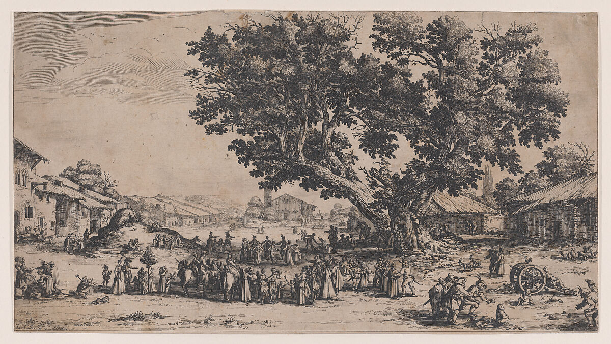 La Fiore de Gondreville pièce appelée aussi La Fête du Village, La Petite Foire, Le Bal Champêtre, Le Jeu de Boules (The Fair at Gondreville also called The Village Festival, The Little Fair, The Country Dance, The Game of Bowls), After Jacques Callot (French, Nancy 1592–1635 Nancy), Etching 
