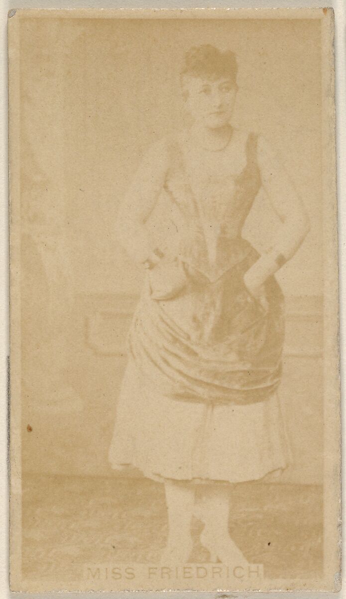 Miss Friedrich, from the Actors and Actresses series (N45, Type 8) for Virginia Brights Cigarettes, Issued by Allen &amp; Ginter (American, Richmond, Virginia), Albumen photograph 