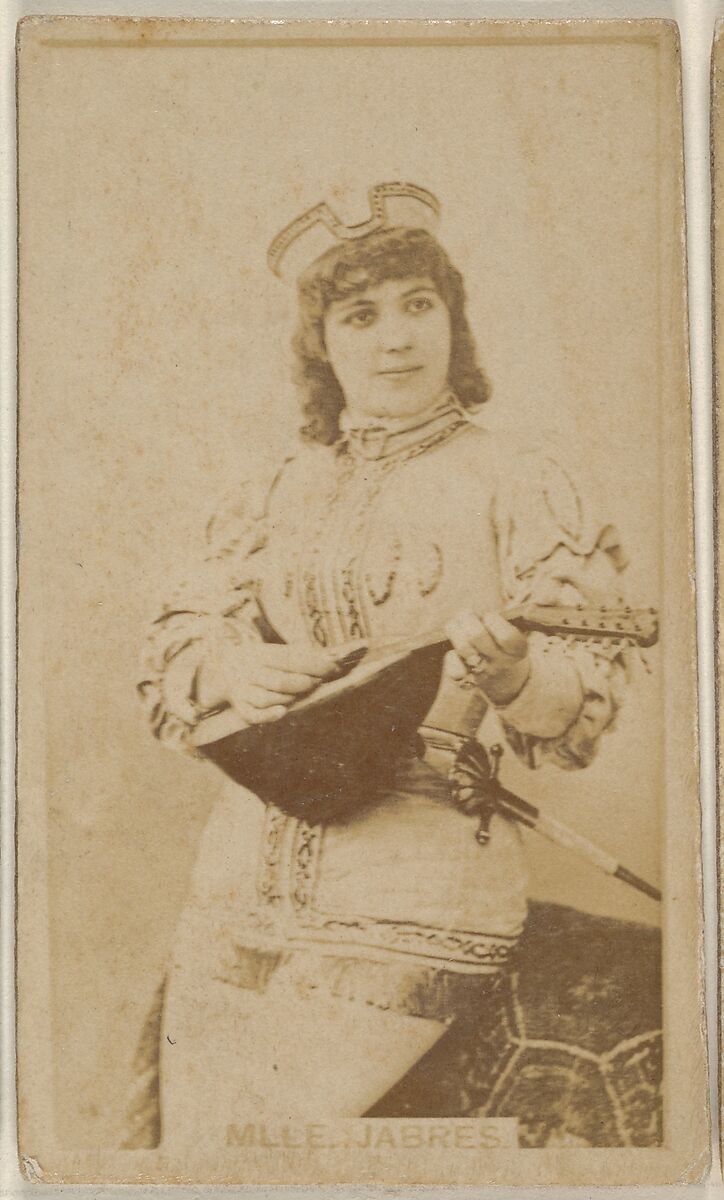 Mlle. Jabres, from the Actors and Actresses series (N45, Type 8) for Virginia Brights Cigarettes, Issued by Allen &amp; Ginter (American, Richmond, Virginia), Albumen photograph 
