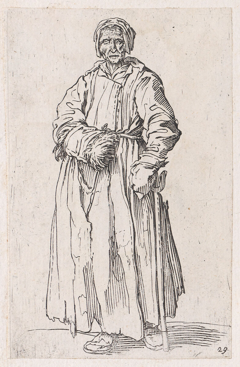 Reverse Copy of Le Mendiant aux Béquilles Coiffée d'un Chapeau et Vu de Dos (The Beggar with Crutches Wearing a Hat and Viewed from Behind), from Les Gueux suite appelée aussi Les Mendiants, Les Baroni, ou Les Barons (The Beggars, also called the Barons), Anonymous, Etching 