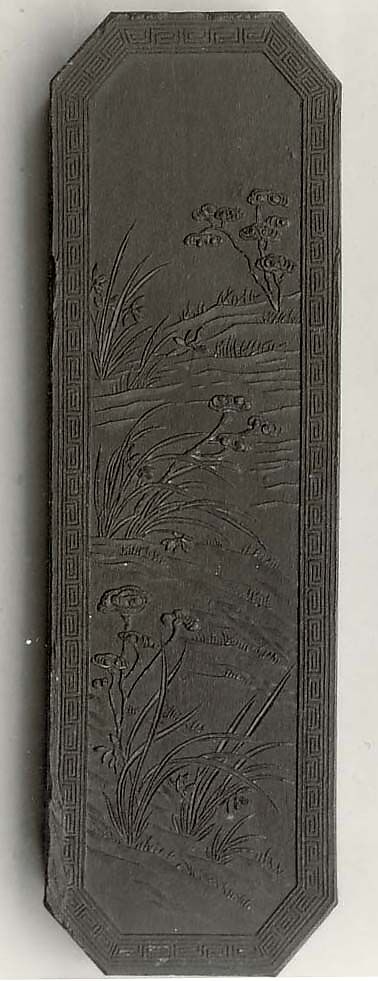 The Fungus and Orchid Room, Workshop of Jian Guzhai (Chinese,), Pine soot and binding medium; inscribed in gilt, China