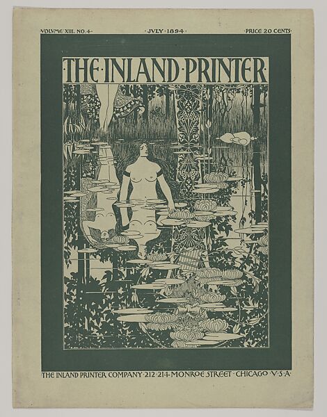 Cover: The Inland Printer, Vol. XIII, No. 4, William Henry Bradley  American, Letterpress (relief process)