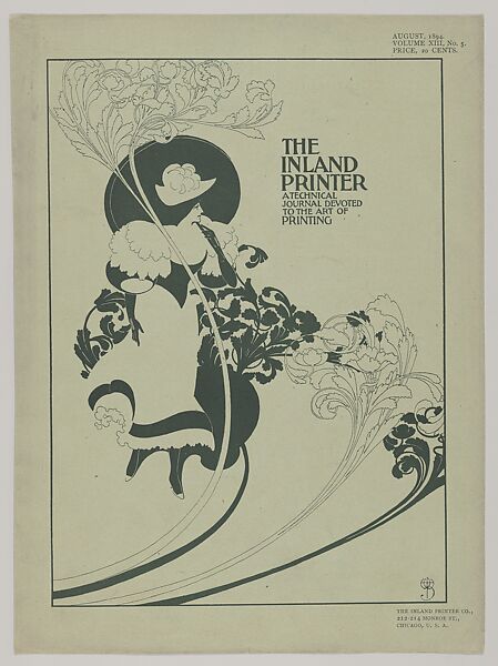 Cover: The Inland Printer, Vol. XIII, no 5, William Henry Bradley (American, Boston, Massachusetts 1868–1962 La Mesa, California), Letterpress (relief process) 