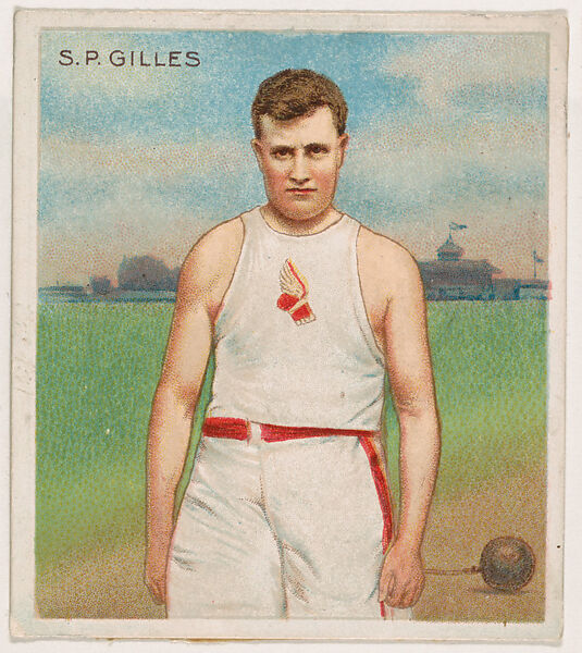 Simon P. Gilles, Track and Field, from Mecca & Hassan Champion Athlete and Prize Fighter collection, 1910, Hassan Cigarettes (American), Commercial color lithograph 