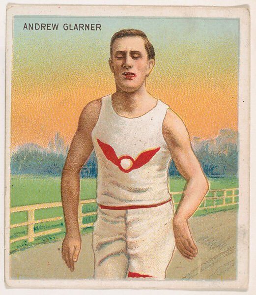 Andrew Glarner, Track and Field, from Mecca & Hassan Champion Athlete and Prize Fighter collection, 1910, Mecca Cigarettes (American), Commercial color lithograph 