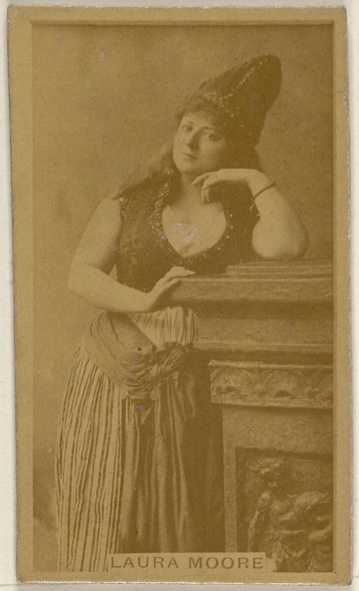 Laura Moore, from the Actors and Actresses series (N45, Type 8) for Virginia Brights Cigarettes, Issued by Allen &amp; Ginter (American, Richmond, Virginia), Albumen photograph 