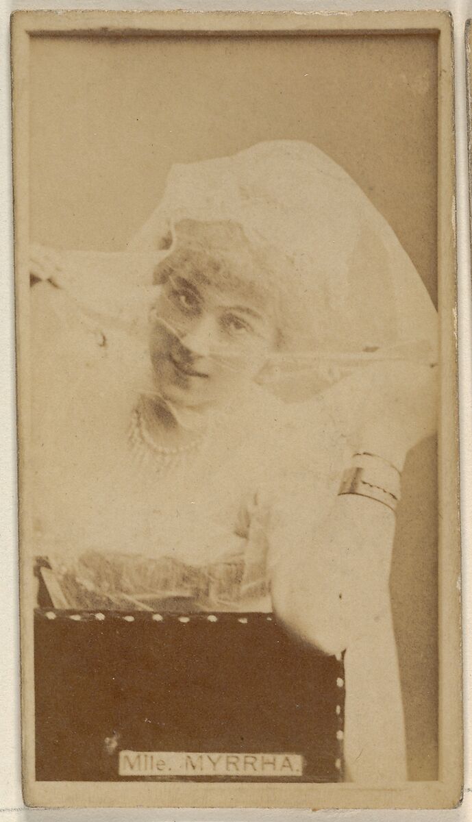 Mlle. Myrrha, from the Actors and Actresses series (N45, Type 8) for Virginia Brights Cigarettes, Issued by Allen &amp; Ginter (American, Richmond, Virginia), Albumen photograph 