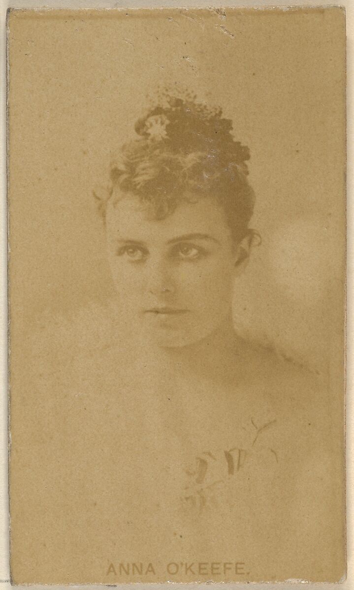 Anna O'Keefe, from the Actors and Actresses series (N45, Type 8) for Virginia Brights Cigarettes, Issued by Allen &amp; Ginter (American, Richmond, Virginia), Albumen photograph 