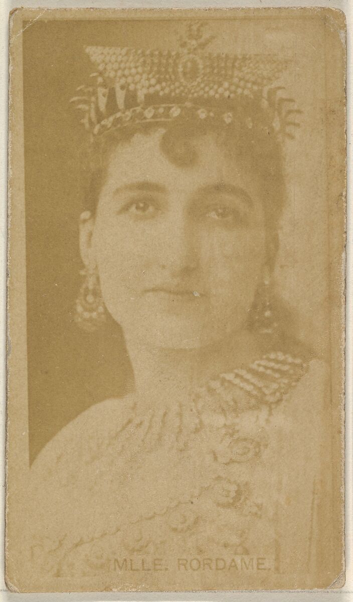 Mlle. Rordame, from the Actors and Actresses series (N45, Type 8) for Virginia Brights Cigarettes, Issued by Allen &amp; Ginter (American, Richmond, Virginia), Albumen photograph 