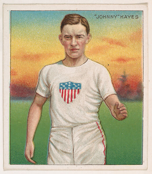 John J. Hayes, Track and Field, from Mecca & Hassan Champion Athlete and Prize Fighter collection, 1910, Mecca Cigarettes (American), Commercial color lithograph 