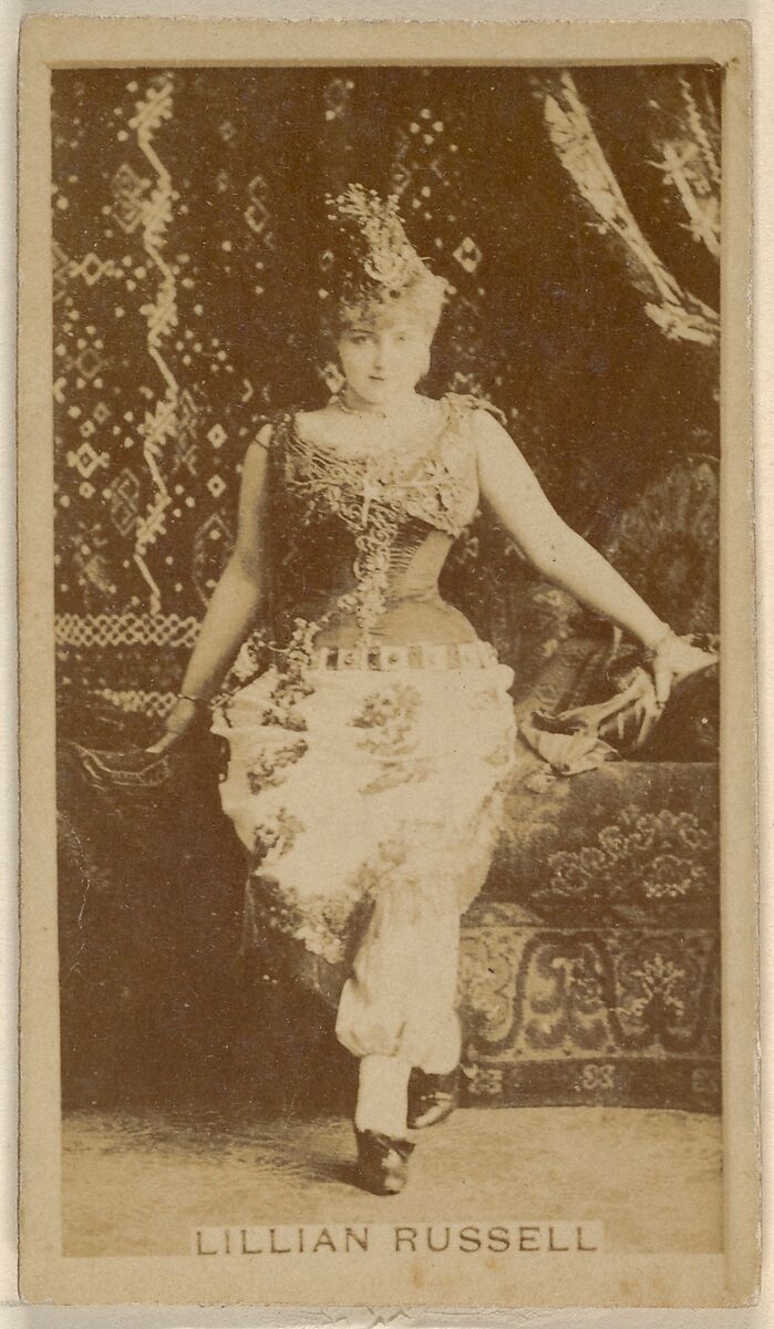 Lillian Russell, from the Actors and Actresses series (N45, Type 8) for Virginia Brights Cigarettes, Issued by Allen &amp; Ginter (American, Richmond, Virginia), Albumen photograph 