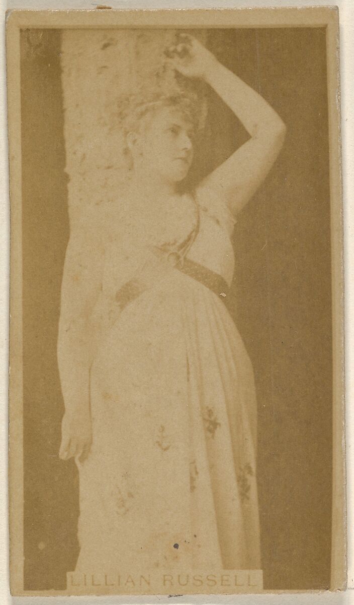 Lillian Russell, from the Actors and Actresses series (N45, Type 8) for Virginia Brights Cigarettes, Issued by Allen &amp; Ginter (American, Richmond, Virginia), Albumen photograph 