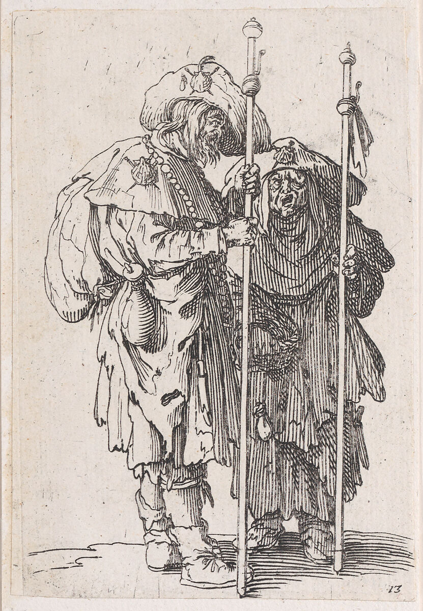 Reverse Copy of Les Deux Pélerins (The Two Pilgrims), from Les Gueux suite appelée aussi Les Mendiants, Les Baroni, ou Les Barons (The Beggars, also called the Barons), Anonymous, Etching 