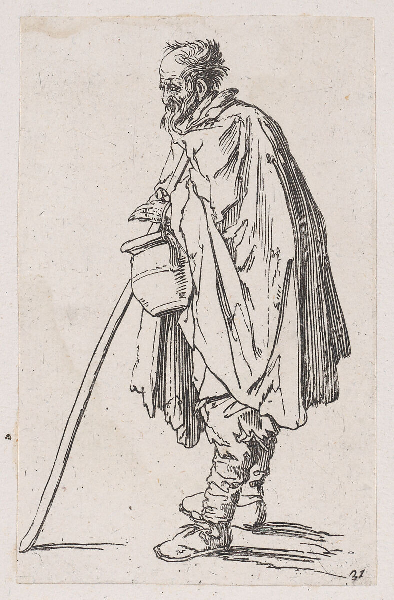 Reverse Copy of Le Mendiant au Couvet (The Beggar of Couvet), from Les Gueux suite appelée aussi Les Mendiants, Les Baroni, ou Les Barons (The Beggars, also called the Barons), Anonymous, Etching 