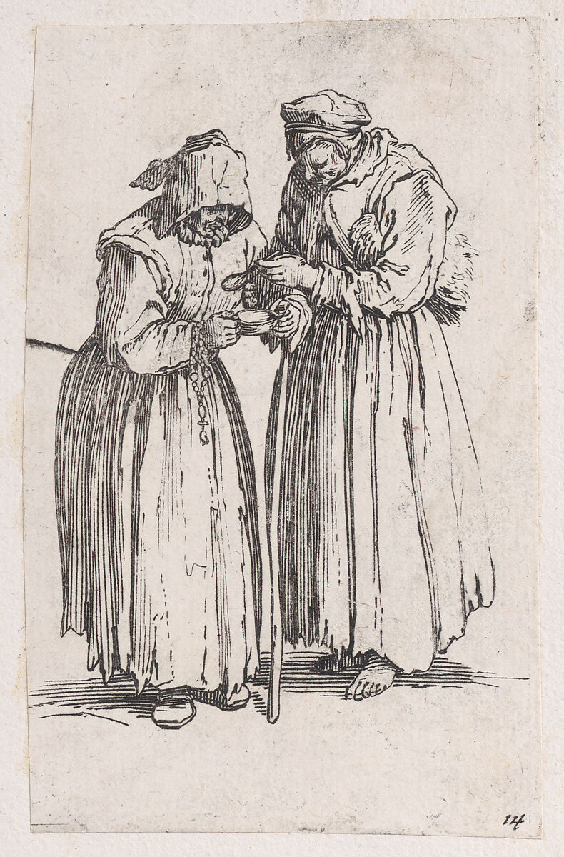 Reverse Copy of Les Deux Mendiantes (The Two Female Beggars), from Les Gueux suite appelée aussi Les Mendiants, Les Baroni, ou Les Barons (The Beggars, also called the Barons), Anonymous, Etching 