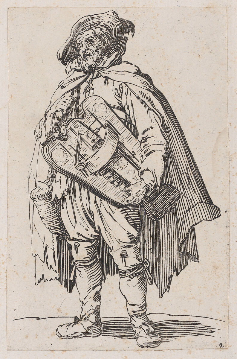 Reverse Copy of Joueur de Vielle (Hurdy-Gurdy Player), from Les Gueux suite appelée aussi Les Mendiants, Les Baroni, ou Les Barons (The Beggars, also called the Barons), Anonymous, Etching 