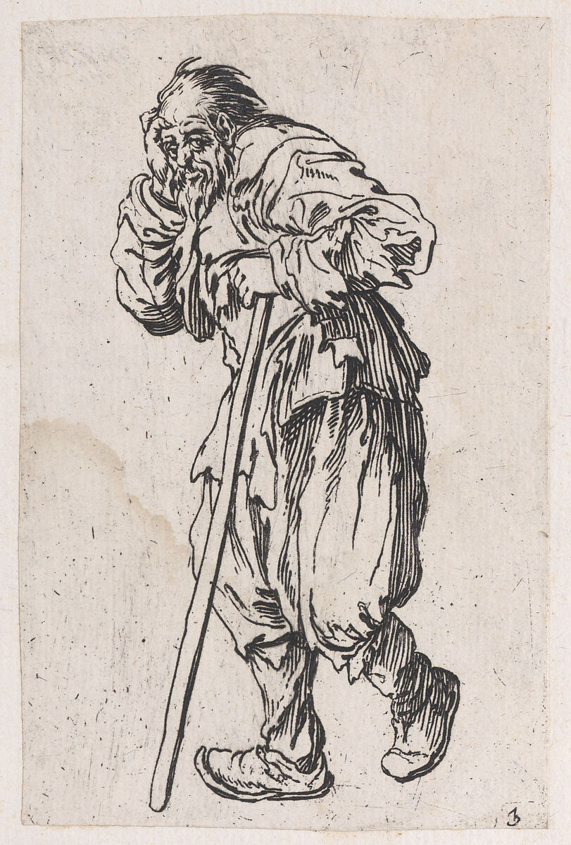 Reverse Copy of Le Gueux Appuyé sur son Baton (The Beggar Leaning on His Cane), from Les Gueux suite appelée aussi Les Mendiants, Les Baroni, ou Les Barons (The Beggars, also called the Barons), Anonymous, Etching 