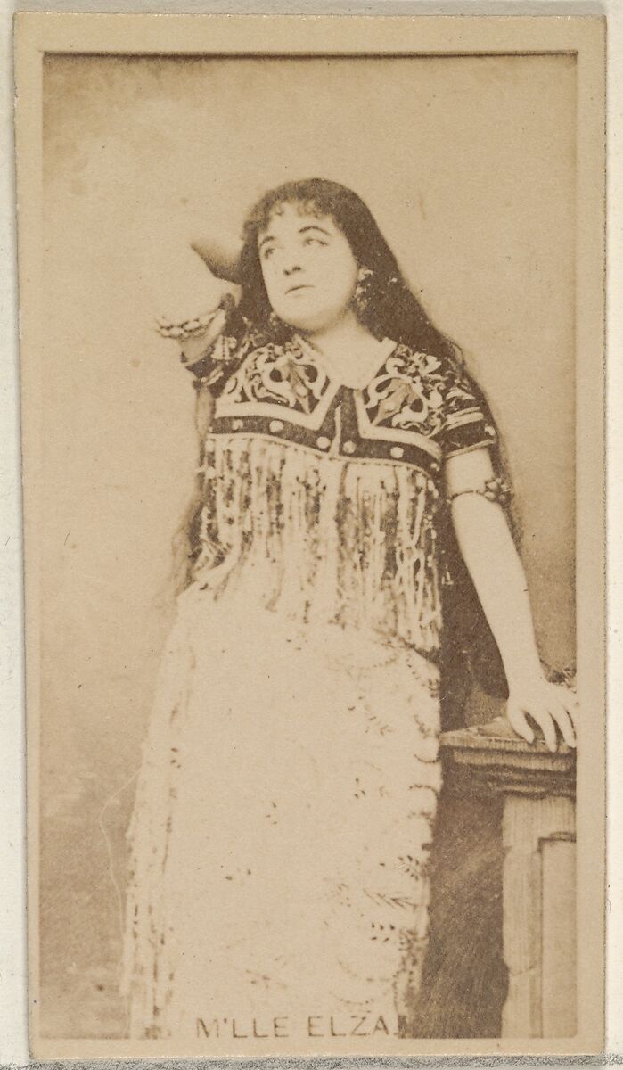 M'lle Elza, from the Actors and Actresses series (N45, Type 8) for Virginia Brights Cigarettes, Issued by Allen &amp; Ginter (American, Richmond, Virginia), Albumen photograph 