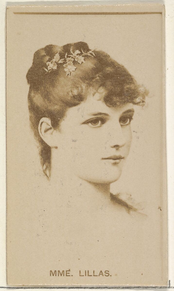 Madame Lillas, from the Actors and Actresses series (N45, Type 8) for Virginia Brights Cigarettes, Issued by Allen &amp; Ginter (American, Richmond, Virginia), Albumen photograph 