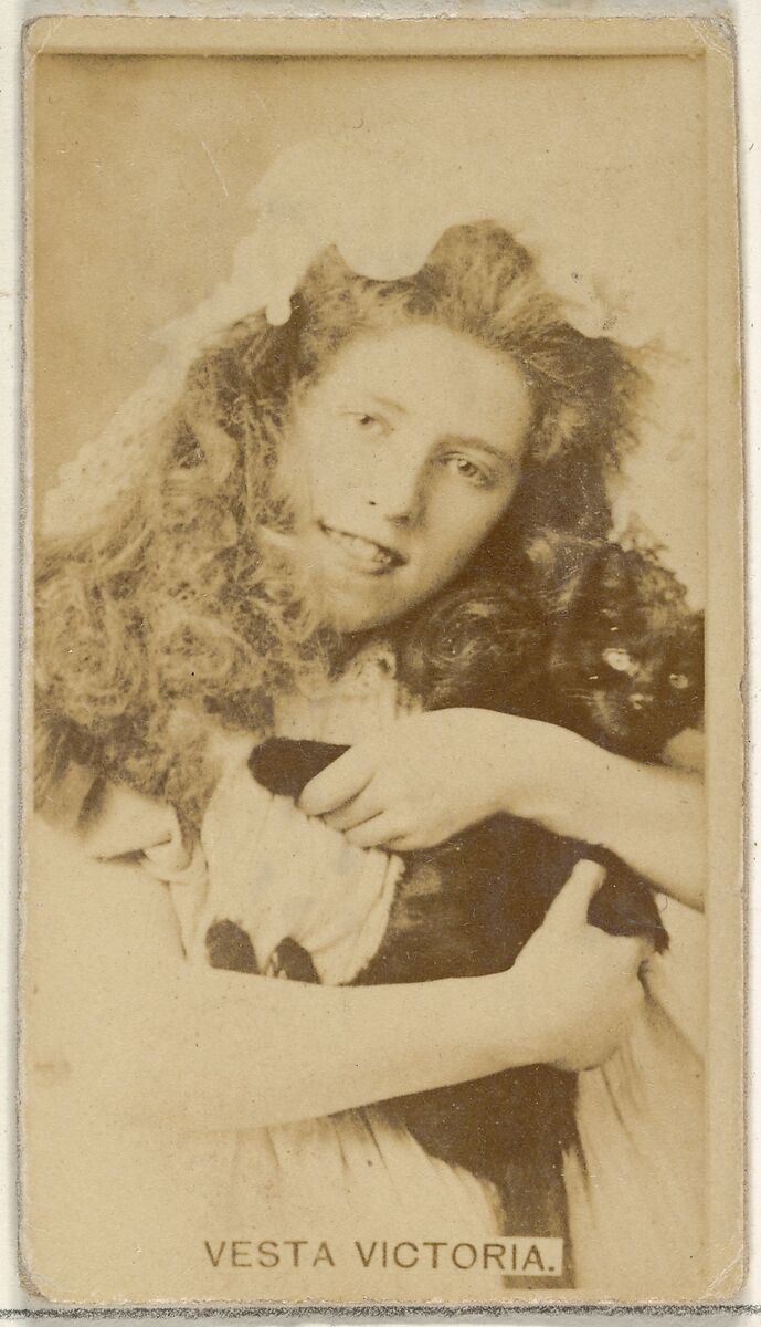 Vesta Victoria, from the Actors and Actresses series (N45, Type 8) for Virginia Brights Cigarettes, Issued by Allen &amp; Ginter (American, Richmond, Virginia), Albumen photograph 