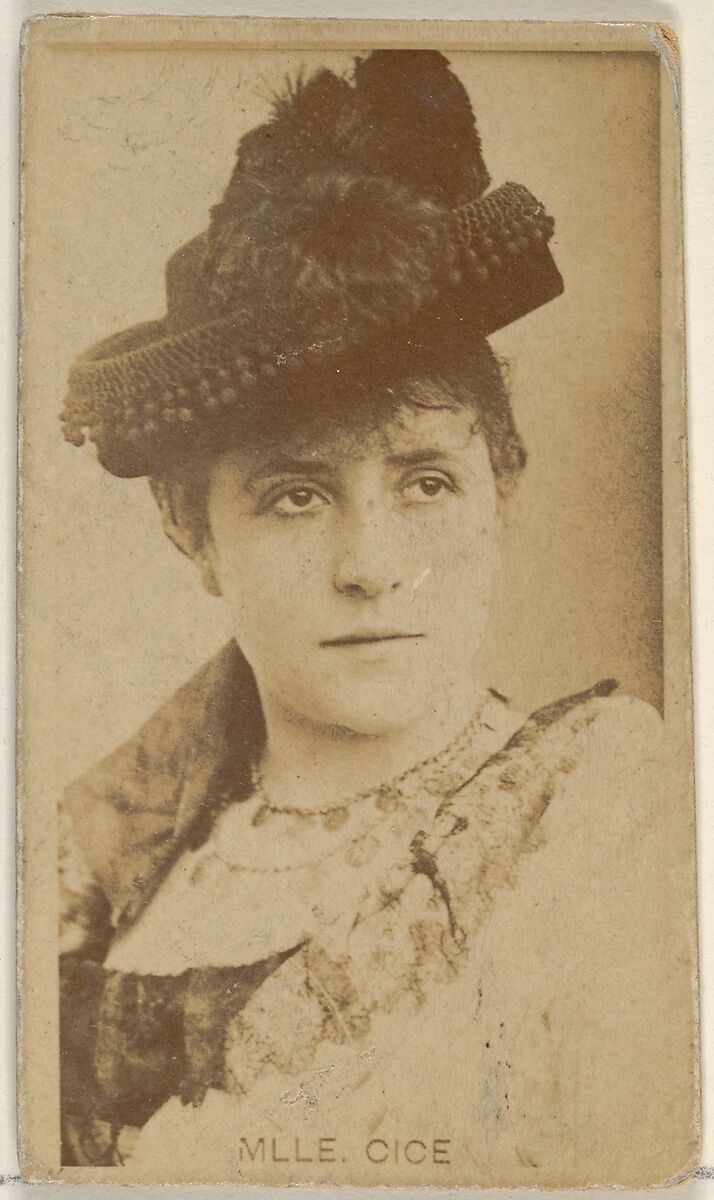 Mlle. Cice, from the Actors and Actresses series (N45, Type 8) for Virginia Brights Cigarettes, Issued by Allen &amp; Ginter (American, Richmond, Virginia), Albumen photograph 