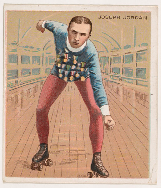 Joseph Jordan, Roller Skating, from Mecca & Hassan Champion Athlete and Prize Fighter collection, 1910, Hassan Cigarettes (American), Commercial color lithograph 