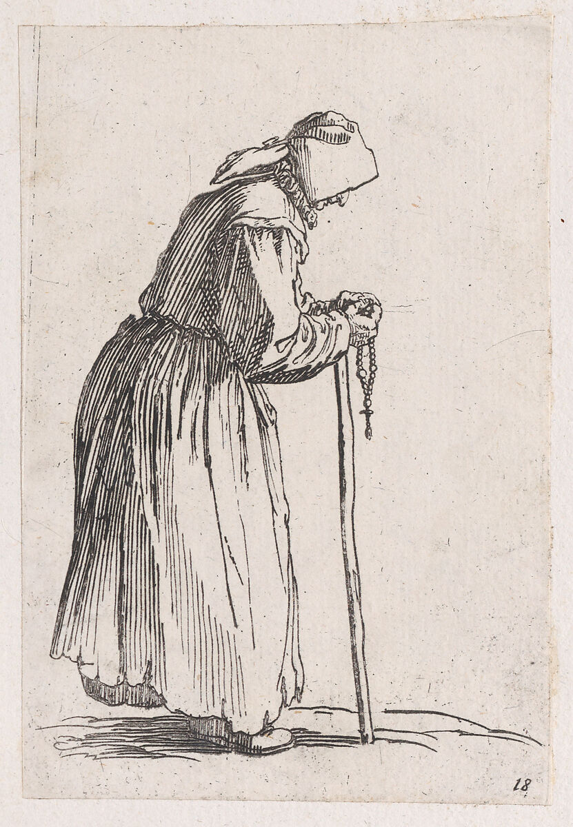 Reverse Copy of La Mendainte au Rosaire (The Female Beggar with a Rosary), from Les Gueux suite appelée aussi Les Mendiants, Les Baroni, ou Les Barons (The Beggars, also called the Barons), Anonymous, Etching 