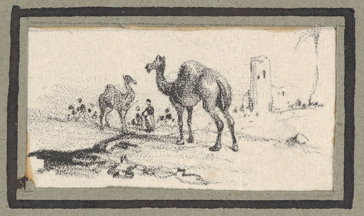 Camels in a Landscape, Victor Adam (French, 1801–1866), Lithograph 