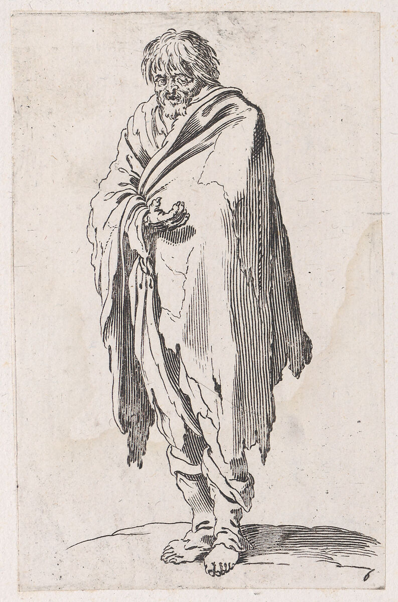 Reverse Copy of Le Mendiant a la Tête Découverte et aux Pieds Nus (The Beggar with Bare Head and Feet), from Les Gueux suite appelée aussi Les Mendiants, Les Baroni, ou Les Barons (The Beggars, also called the Barons), Anonymous, Etching 