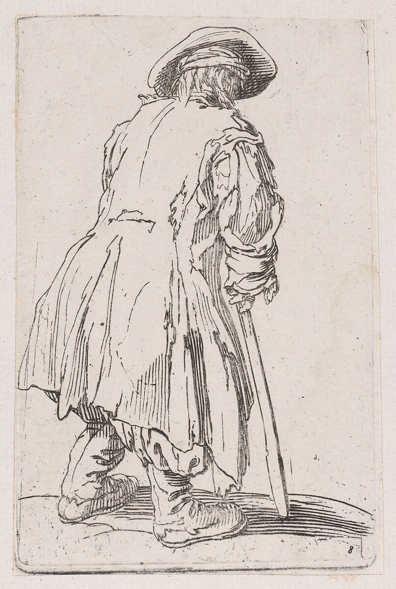 Reverse Copy of Le Vieux Mendiat a une Seule Béquille (The Old Beggar with One Crutch), from Les Gueux suite appelée aussi Les Mendiants, Les Baroni, ou Les Barons (The Beggars, also called the Barons), Anonymous, Etching 