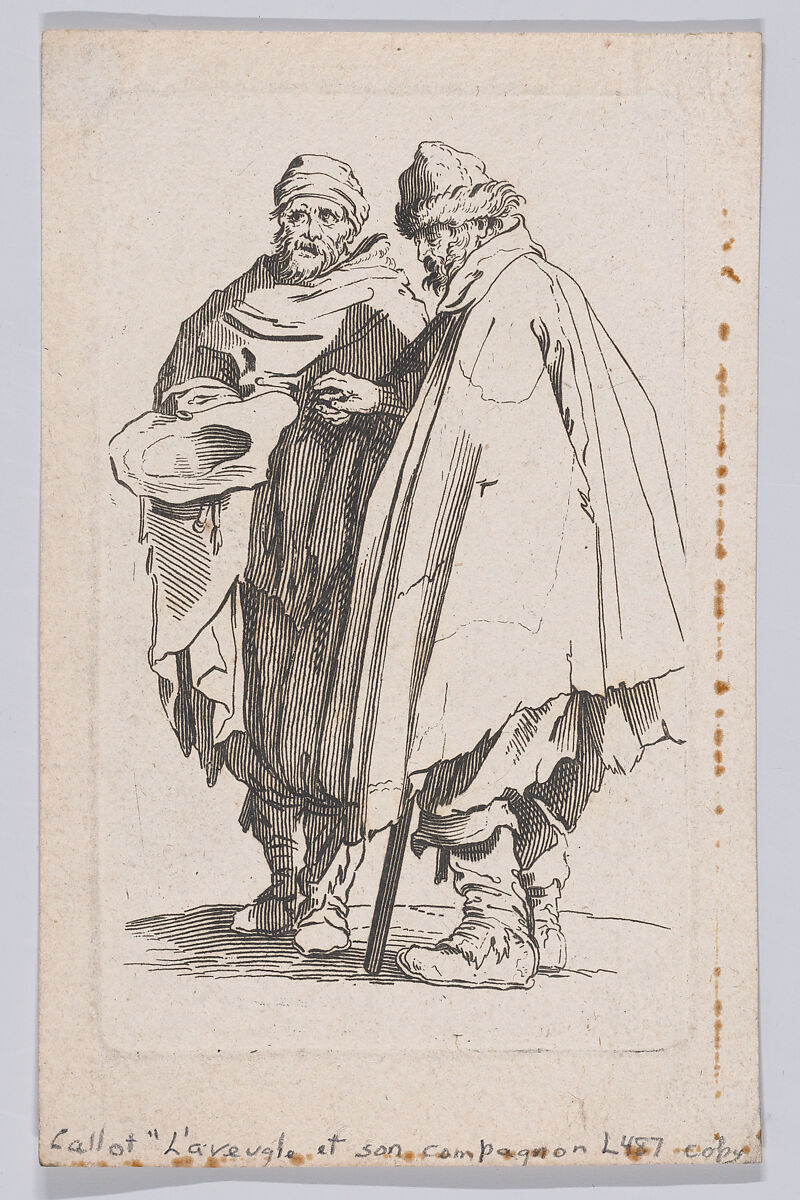 Copy of L'Aveugle et son Compagnon (The Blind Man and his Companion), from "Les Gueux suite appelée aussi Les Mendiants, Les Baroni, ou Les Barons" (The Beggars, also called the Barons), Anonymous, Etching 