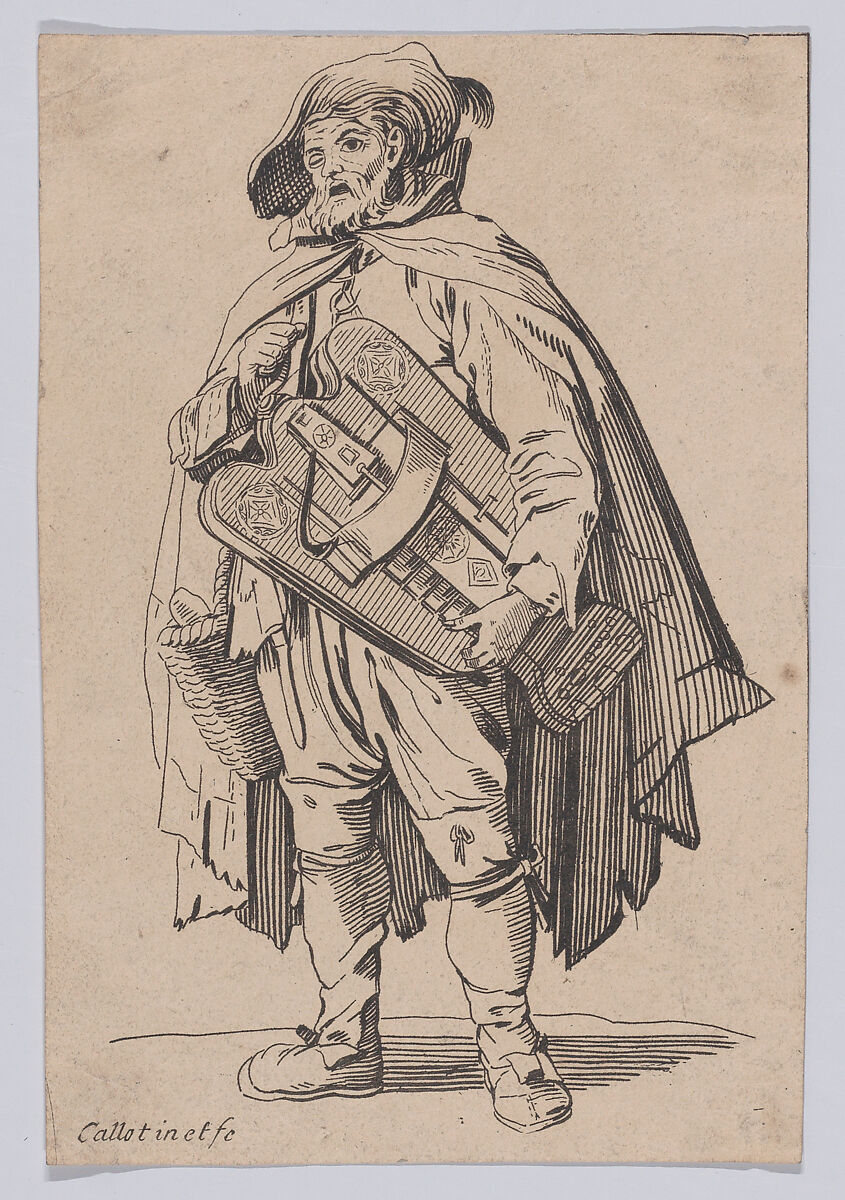 Reverse Copy of Le Joueur de Vielle (The Hurdy-Gurdy Player), from "Les Gueux suite appelée aussi Les Mendiants, Les Baroni, ou Les Barons" (The Beggars, also called the Barons), Anonymous, Etching 