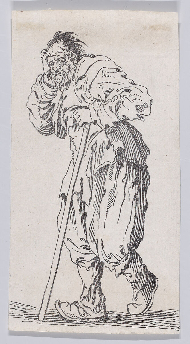 Reverse Copy of Le Gueux Appuyé sur son Baton (The Beggar Leaning on His Cane), from "Les Gueux suite appelée aussi Les Mendiants, Les Baroni, ou Les Barons" (The Beggars, also called the Barons), Anonymous, Etching 