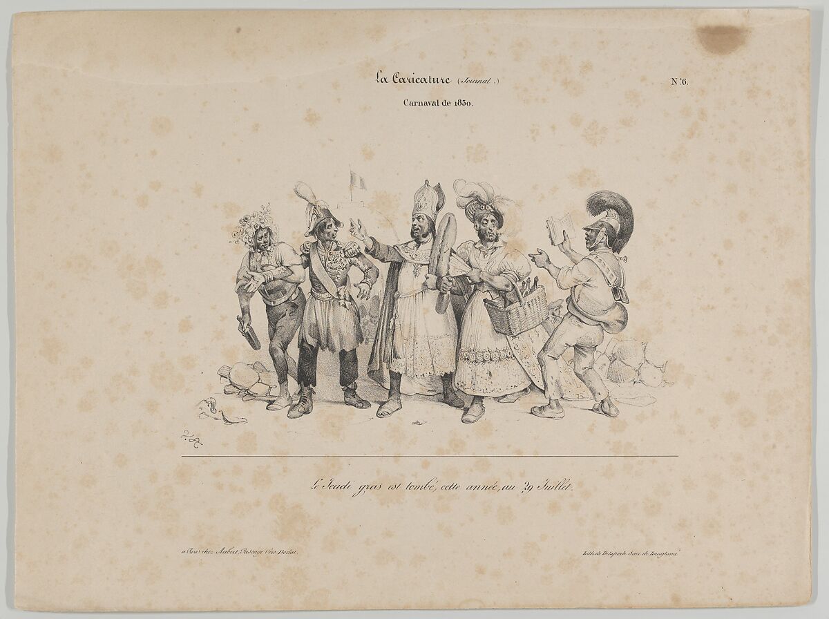 Carnival de 1830 (from La Caricature), Victor Adam (French, 1801–1866), Lithograph 