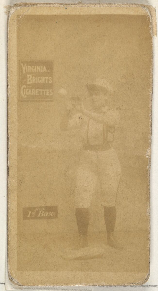 1st Base, from the Girl Baseball Players series (N48, Type 2) for Virginia Brights Cigarettes, Issued by Allen &amp; Ginter (American, Richmond, Virginia), Albumen photograph 