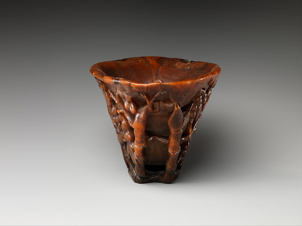 Cup with grapes, Rhinoceros horn, China
