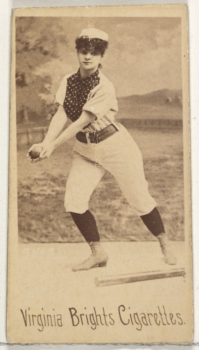 From the Girl Baseball Players series (N48, Type 1) for Virginia Brights Cigarettes, Issued by Allen &amp; Ginter (American, Richmond, Virginia), Albumen photograph 
