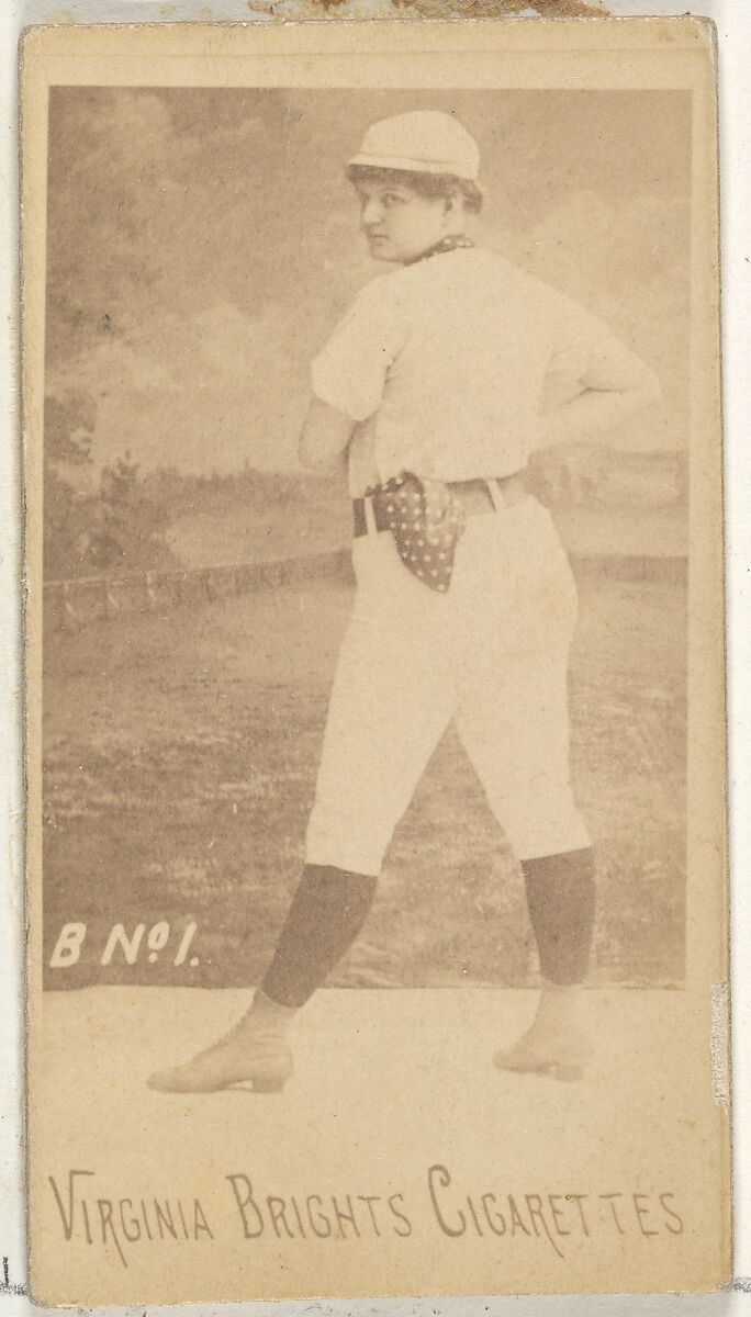 Card 1, from the Girl Baseball Players series (N48, Type 1) for Virginia Brights Cigarettes, Issued by Allen &amp; Ginter (American, Richmond, Virginia), Albumen photograph 