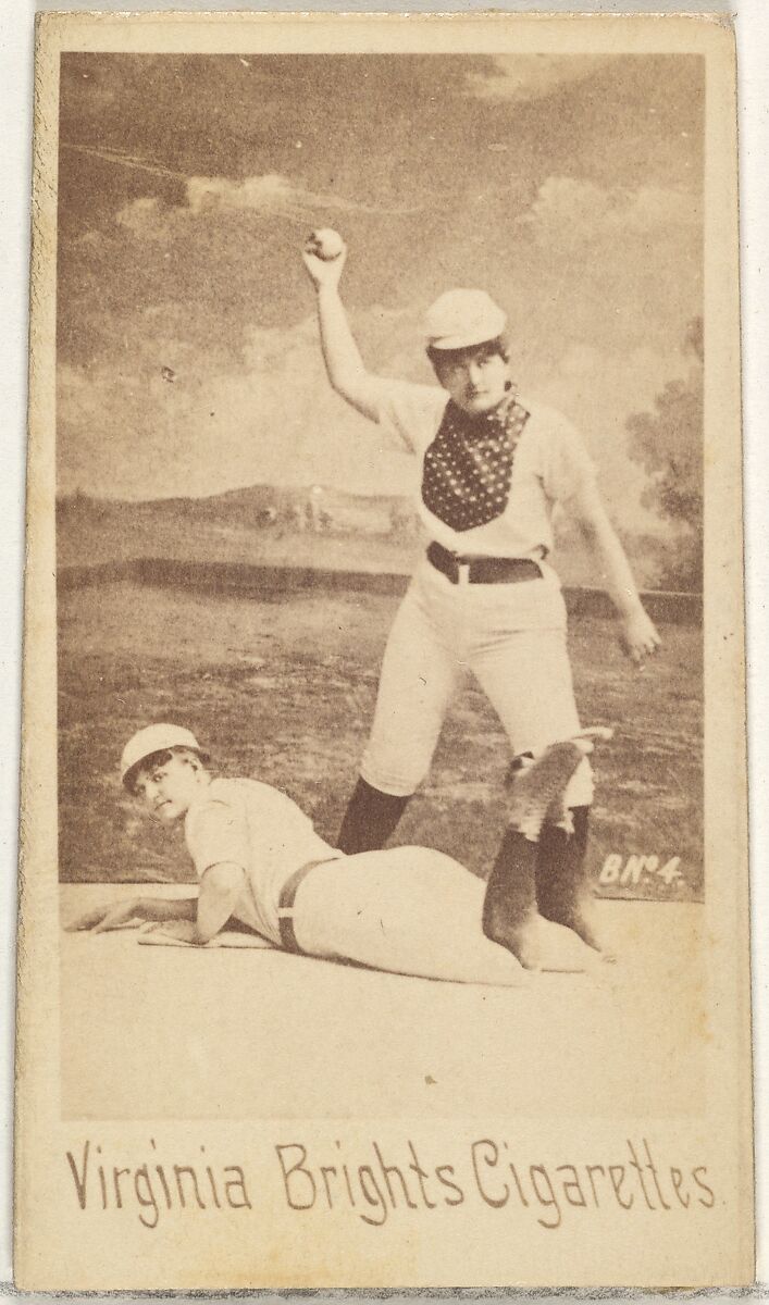 Card 4, from the Girl Baseball Players series (N48, Type 1) for Virginia Brights Cigarettes, Issued by Allen &amp; Ginter (American, Richmond, Virginia), Albumen photograph 