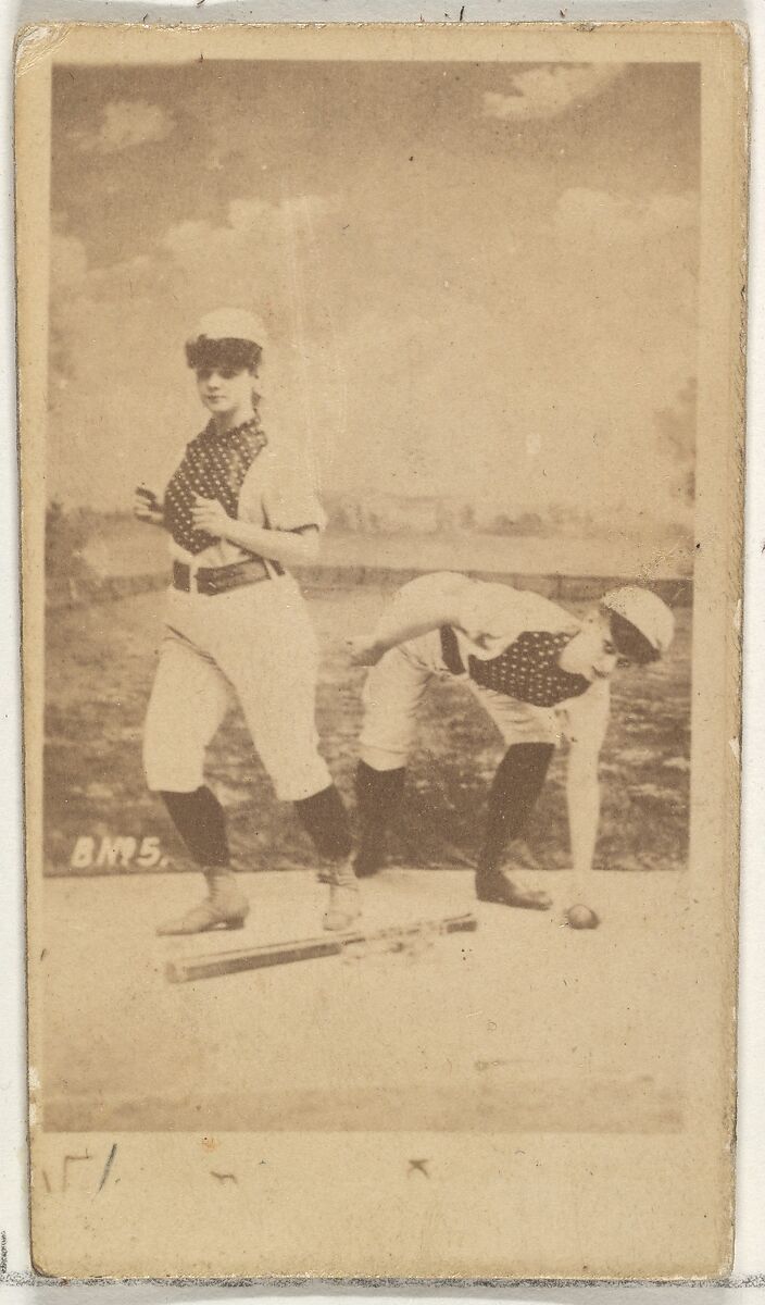 Card 5, from the Girl Baseball Players series (N48, Type 1) for Virginia Brights Cigarettes, Issued by Allen &amp; Ginter (American, Richmond, Virginia), Albumen photograph 