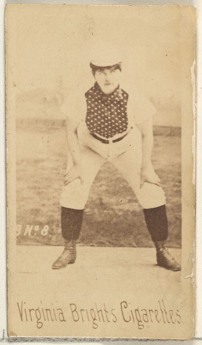 Card 8, from the Girl Baseball Players series (N48, Type 1) for Virginia Brights Cigarettes, Issued by Allen &amp; Ginter (American, Richmond, Virginia), Albumen photograph 