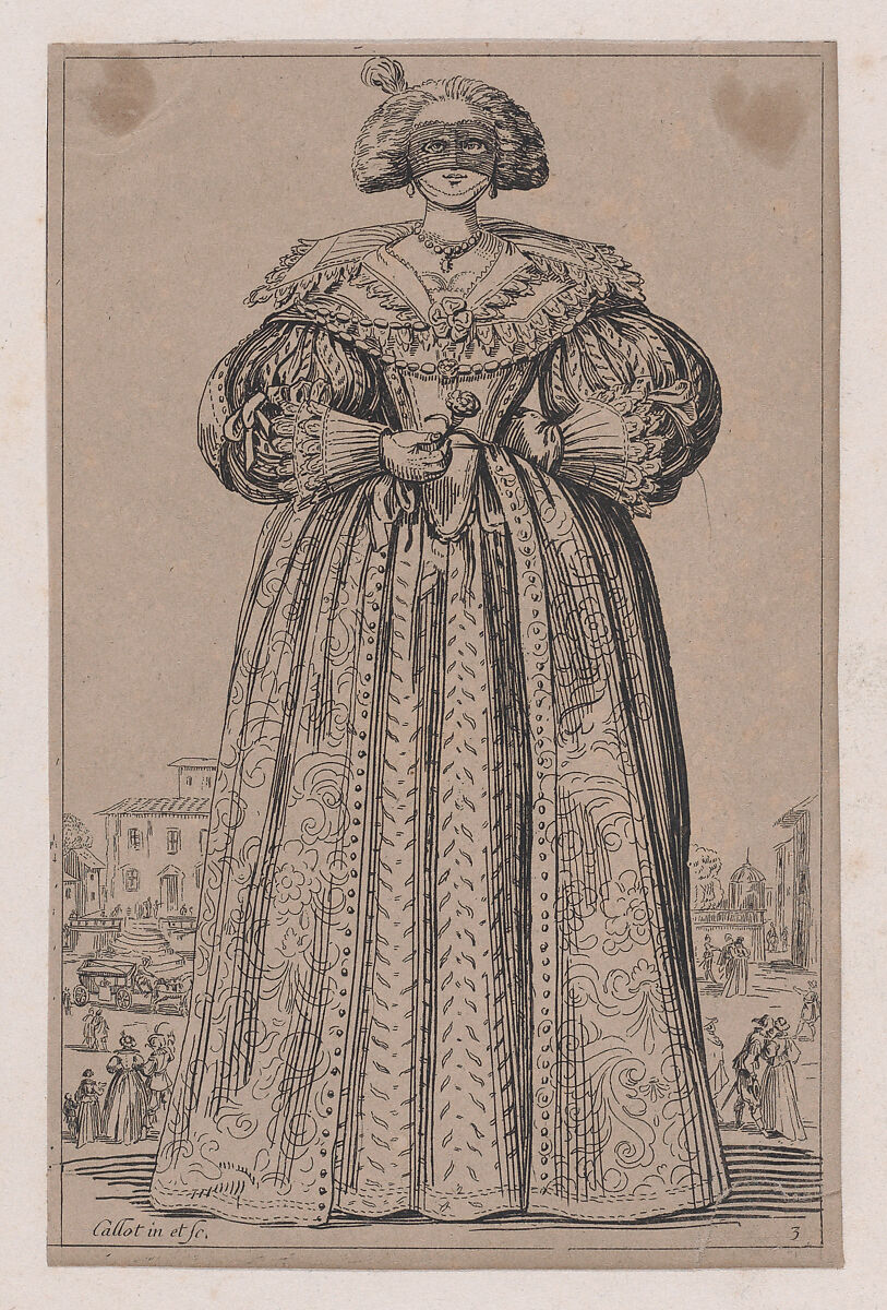 Copy of La Dame au Masque (The Lady Wearing a Mask), from La Noblesse (The Nobility), Anonymous, Etching 