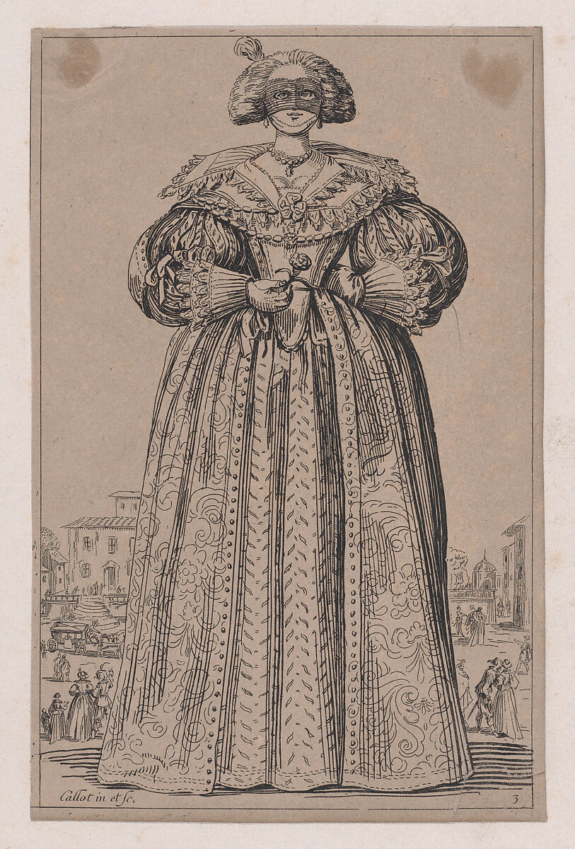 Copy of La Dame au Masque (The Lady Wearing a Mask), from "La Noblesse" (The Nobility), Anonymous, Etching 