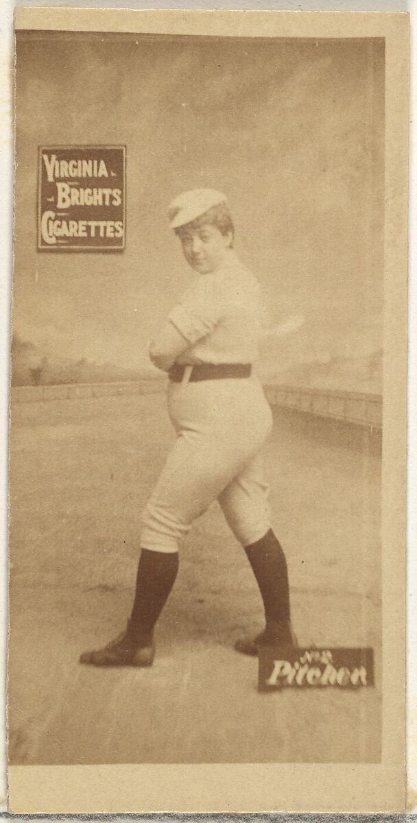 Pitcher, from the Girl Baseball Players series (N48, Type 2) for Virginia Brights Cigarettes, Issued by Allen &amp; Ginter (American, Richmond, Virginia), Albumen photograph 