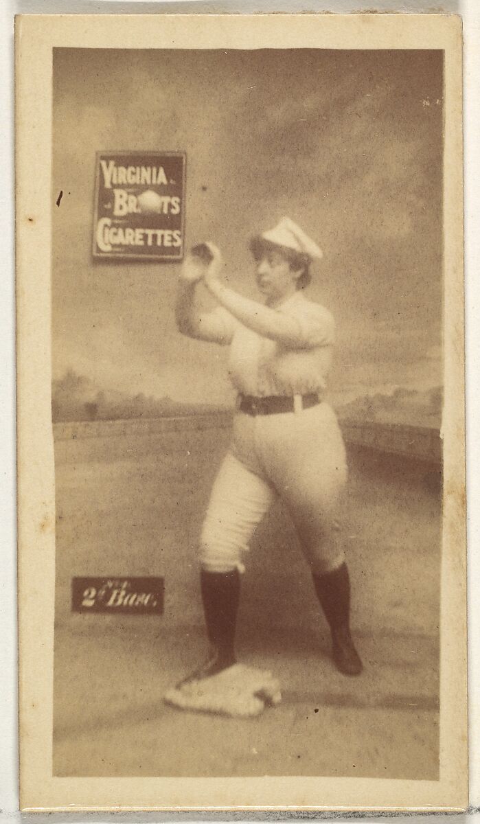 2nd Base, from the Girl Baseball Players series (N48, Type 2) for Virginia Brights Cigarettes, Issued by Allen &amp; Ginter (American, Richmond, Virginia), Albumen photograph 