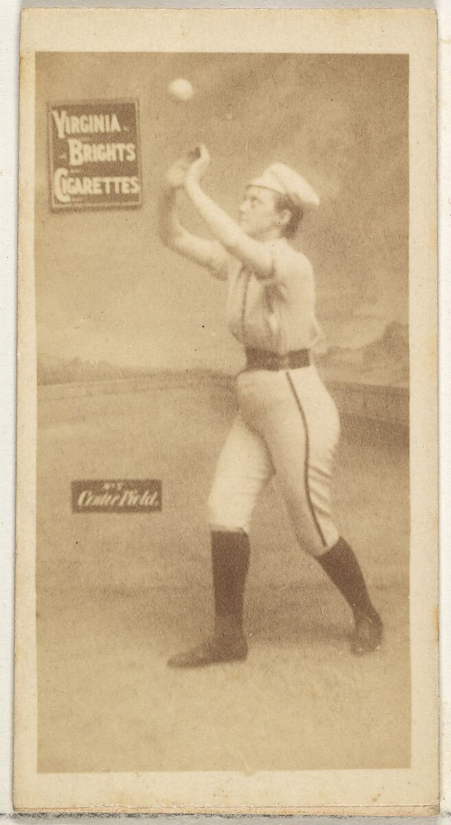 Center Field, from the Girl Baseball Players series (N48, Type 2) for Virginia Brights Cigarettes, Issued by Allen &amp; Ginter (American, Richmond, Virginia), Albumen photograph 